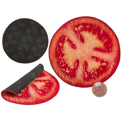 Tapis déco, tomate, diamètre : environ 80 cm,