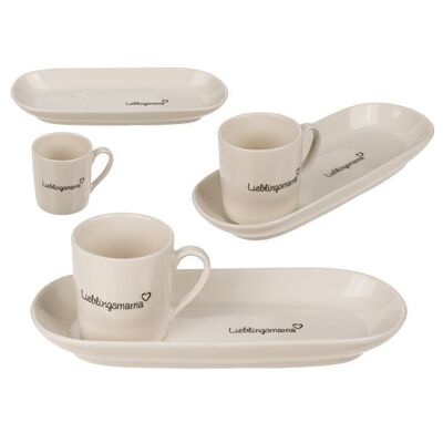 Espresso cup with oval coaster,