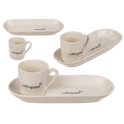 Espresso cup with oval coaster, 2