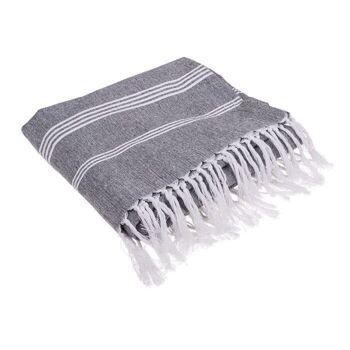 Peignoir hammam fouta gris/blanc,2 4