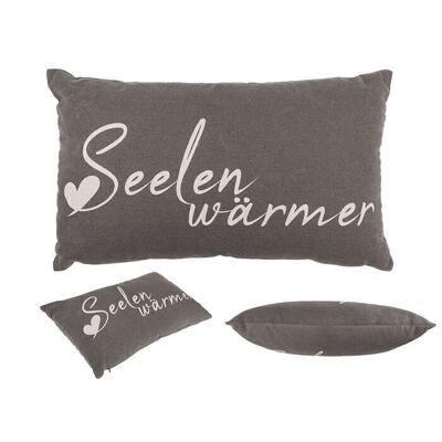 Gray decorative pillow, soul warmer,