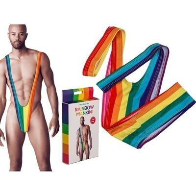 Costume da bagno da uomo, mankini arcobaleno, orgoglio,