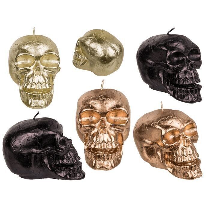 Candle, skull, approx. 12 x 7.5 x 8.5 cm,