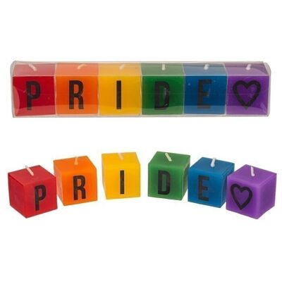 Candle block with writing, Pride, approx. 3 x 3 cm,