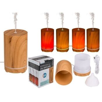 Humidificateur/diffuseur d'huile, optique de tour en bois, 1