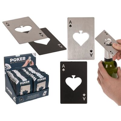 metal bottle opener, poker,