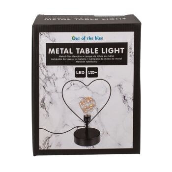 lampe de table en métal, coeur, 2