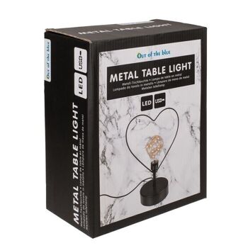 lampe de table en métal, coeur, 3