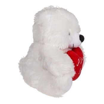 Ours en peluche avec coeur rouge, je t'aime, environ 22 cm 3