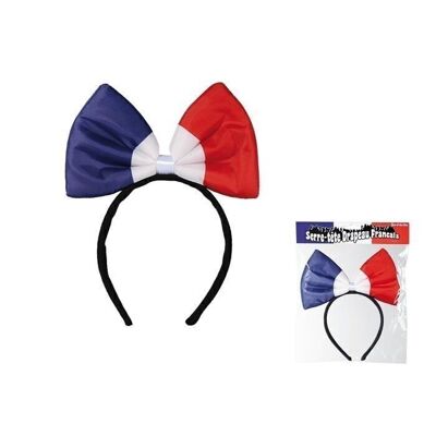 Plush headband, bow tie, French flag,