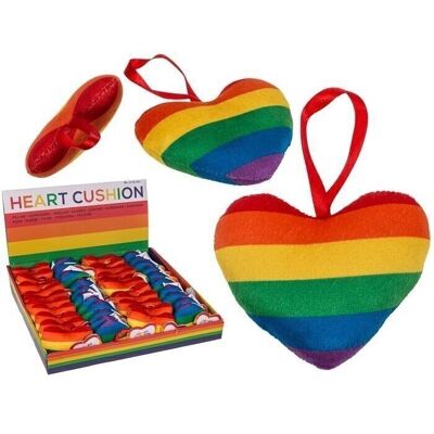Plush heart in rainbow colors, Pride,