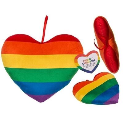 Plush heart in rainbow colors, Pride,2