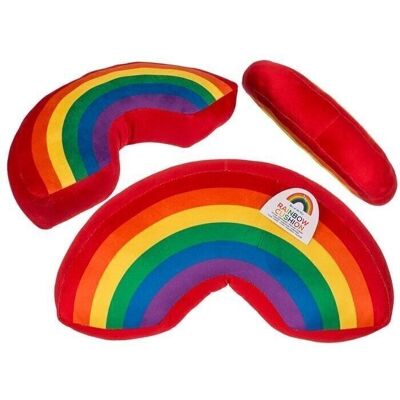 Almohada de felpa en forma de U arcoíris