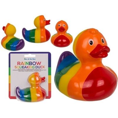 Canard en caoutchouc arc-en-ciel, Pride, environ 10 cm