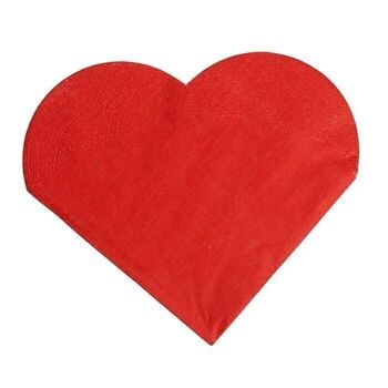 Serviettes en papier rouges en forme de coeur 3