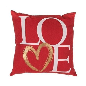 Coussin décoratif rouge, Love,2 3