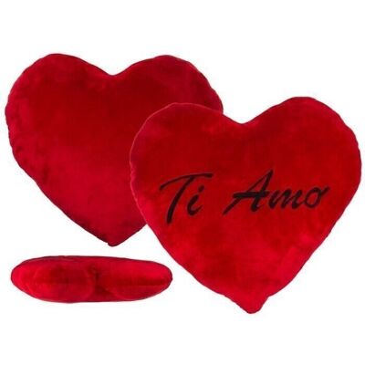 Corazón de peluche jumbo rojo, Ti Amo, aprox. 60cm