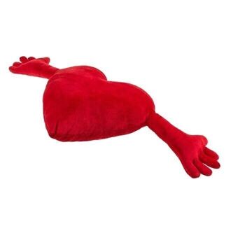 Coeur en peluche rouge avec bras, environ 70 cm 3