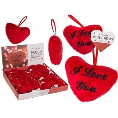 Red plush heart, I love you, approx. 10 centimeters,