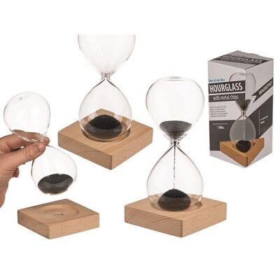 Hourglass with magnetic sand, approx. 16 cm,
