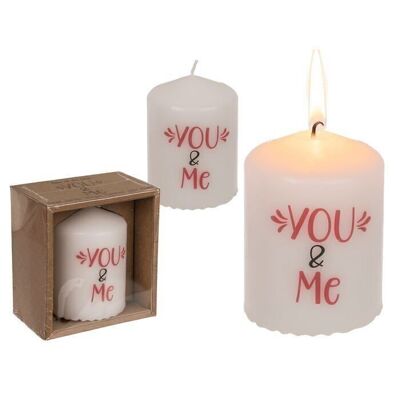 Pillar candle, You & Me,