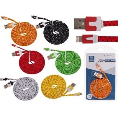 Textile-coated USB cable for iPhone,