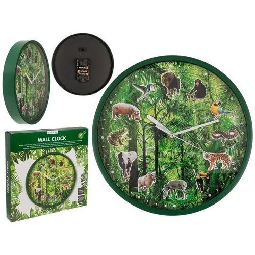 Wanduhr, Tierstimmen, 30 x 30 x 4,2 cm,