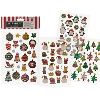 Set d'autocollants souples de Noël, format de la feuille 14 x 25 cm 1