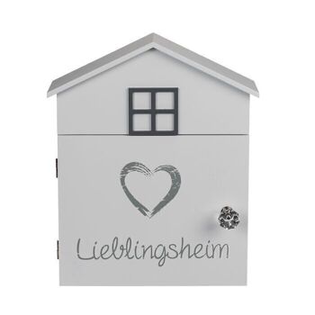 Boîte à clés en bois blanc, maison préférée, 2
