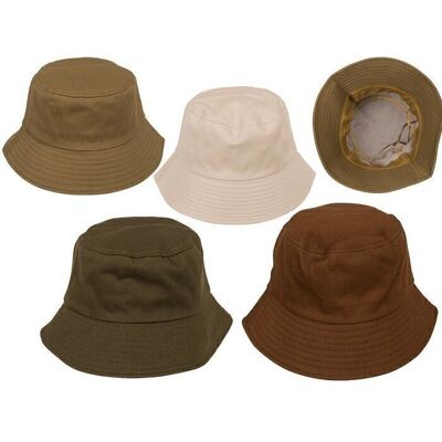 Bucket hat, natural, 4 assorted colors,