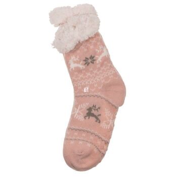 Chaussettes cabine femme, Renne & Fleur de glace,1 3