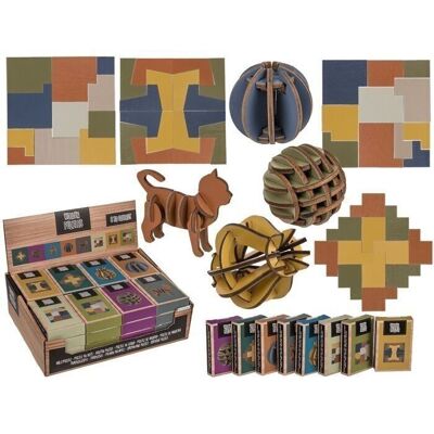 Wooden puzzle, 8 assorted,