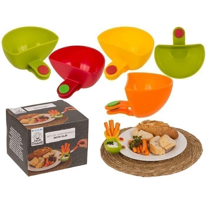 Bol à trempette avec clip, lot de 4,