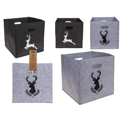 felt storage box, deer/deer head,