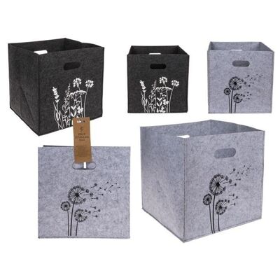 felt storage box, dandelions/wildflowers,
