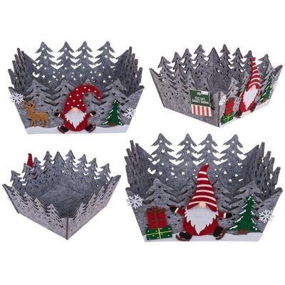Felt gift basket, gnome,