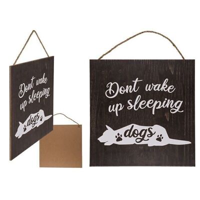 Cartello in legno, Non svegliare i cani che dormono,