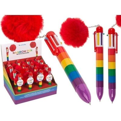 Bolígrafo con recargas de 6 colores,