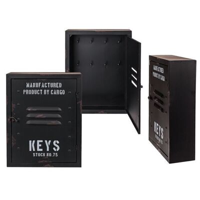 metal key box, keys,