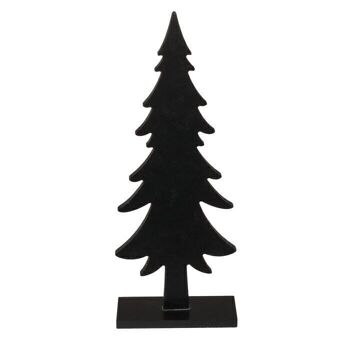 Sapin en bois noir avec étoiles dorées, 4