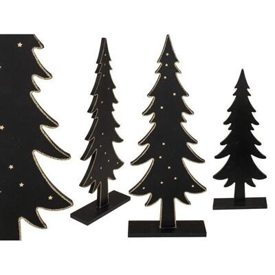 Black wooden fir tree with gold stars, 2