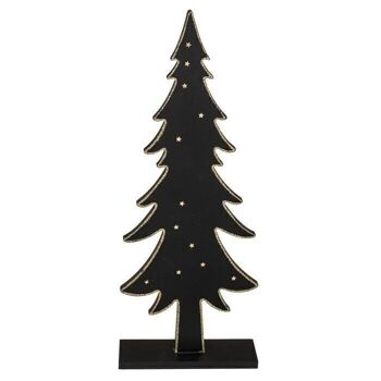 Sapin en bois noir avec étoiles dorées, 2 2