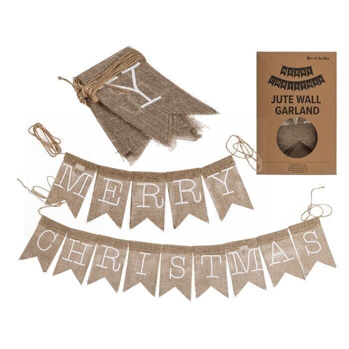 Guirnalda de pared de yute, Feliz Navidad,
