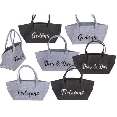 Felt shopping bag with lettering,