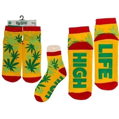 Socks, with ABS sole, High Life, one size,