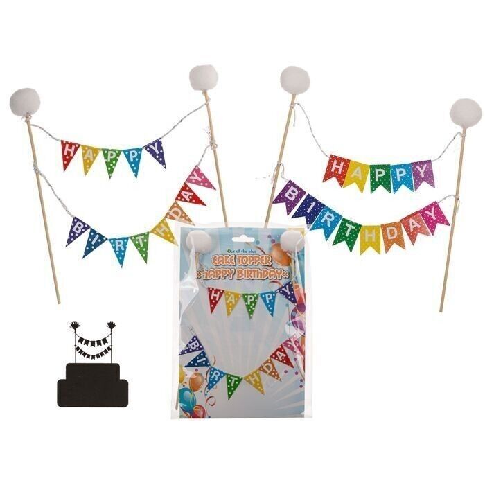 Cake Topper, Buon Compleanno, 2 volte assortito,