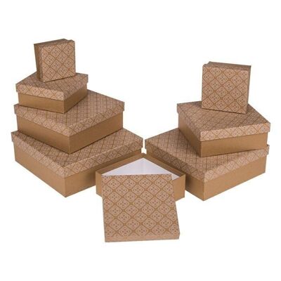 Kraft paper gift box, with floral motif,