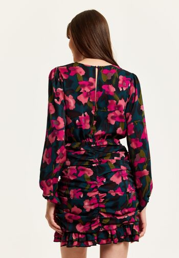Liquorish - Robe courte à imprimé floral avec fronces sur le devant 8
