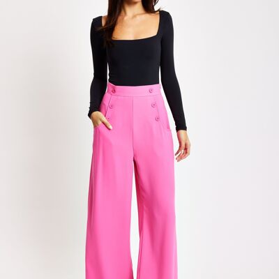 Pantalones de pernera ancha en rosa de Liquorish