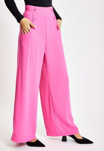 Pantalon large rose réglisse 6